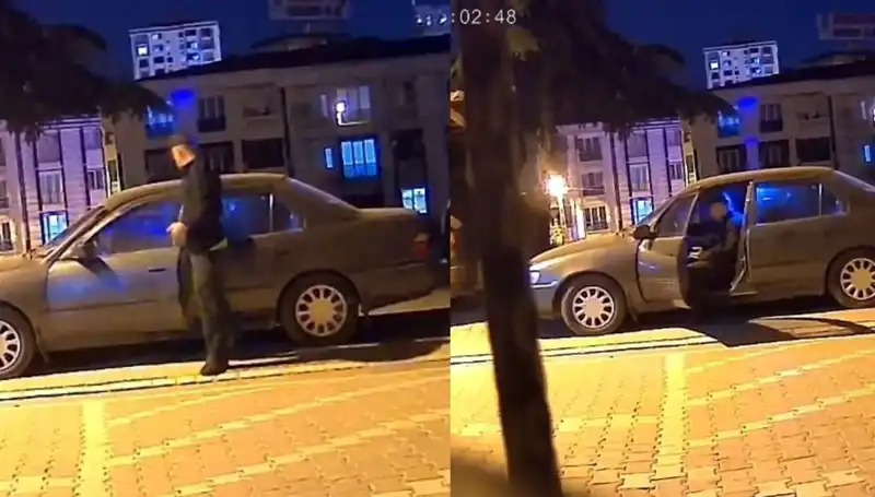 Park Halindeki Otomobili Saniyeler İçinde Çaldı: Güvenlik Kameraları Her Şeyi Kaydetti
